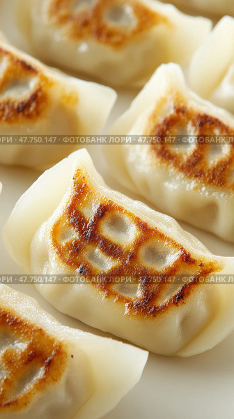 Вкусные жареные пельмени для кулинарного вдохновения и фуд-фотографии. Стоковое AI-изображение, AI-художник ФотоИнтеллект / Фотобанк Лори