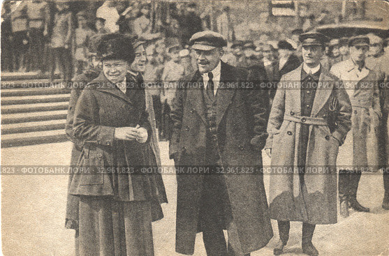 Владимир Ильич Ленин с Марией Ильиничной. Стоковое фото, фотограф Retro / Фотобанк Лори