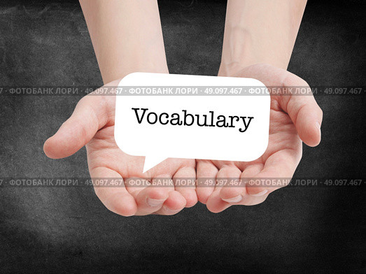 Vocabulary written on a speechbubble. Стоковое фото, агентство Ingram Publishing / Фотобанк Лори