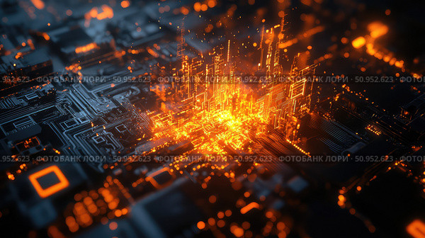 voltage exploding circuit board ai generated. Стоковое AI-изображение, AI-художник Vectorwin / Фотобанк Лори