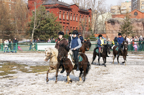Всадники (Круг катания на пони) (2010 год). Редакционное фото, фотограф Валерия Попова / Фотобанк Лори