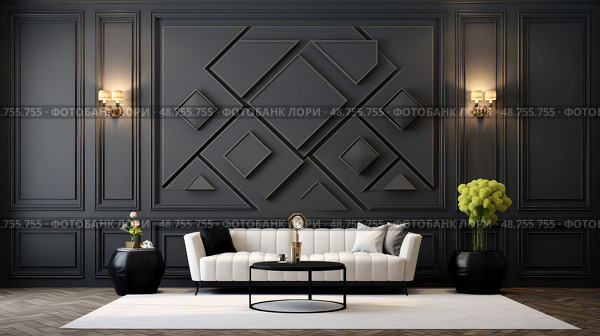wainscoting wall trim ai generated. Стоковое AI-изображение, AI-художник Vectorwin / Фотобанк Лори