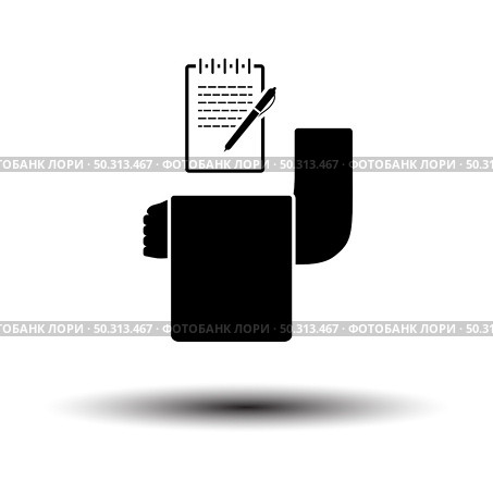 Waiter Take Oder Icon. Black on White Background With Shadow. Vector Illustration. Стоковая иллюстрация, агентство Ingram Publishing / Фотобанк Лори