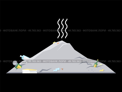 Waste pollution vector illustration. Reuse is effective solution to minimize waste and reduce pollution Hazardous waste requires special handling to prevent environmental contamination. Waste pollution. Hazardous waste requires proper disposal to prevent contamination environment. Стоковая иллюстрация, агентство Ingram Publishing / Фотобанк Лори