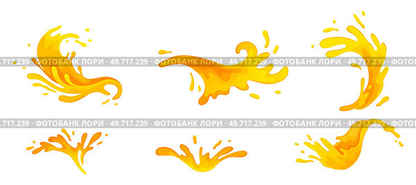 Water and juice splash liquide. Vector Illustration. A spill shape, testament to unpredictable beauty of chaos A orange splash, sudden burst of aquatic joy Fresh juice splashed, colorful spectacle. Water and juice splash liquide. A dripped droplet, small player in grand scheme of fluid movement A spill orange shape. Стоковая иллюстрация, агентство Ingram Publishing / Фотобанк Лори