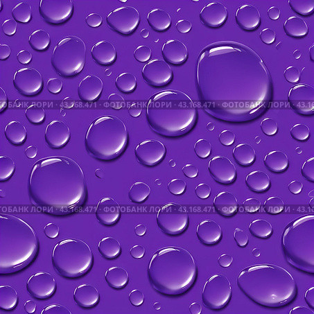Water droplets. Seamless texture. Violet background. Стоковое AI-изображение, AI-художник Сергей Бочаров / Фотобанк Лори