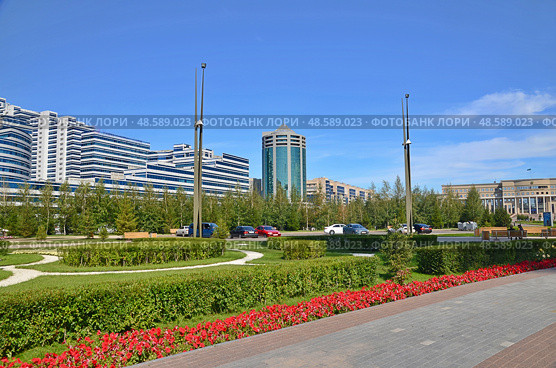 Water Green Boulevard in Astana. symbol of Kazakhstan (2011 год). Редакционное фото, фотограф Александр Карпенко / Фотобанк Лори
