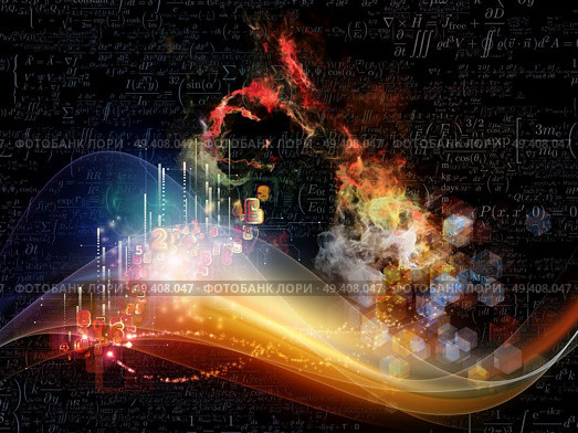 Waves of Technology series. Artistic background made of lights, fractal and technological elements for use with projects on science, philosophy, metaphysics and modern technology. Стоковое фото, агентство Ingram Publishing / Фотобанк Лори