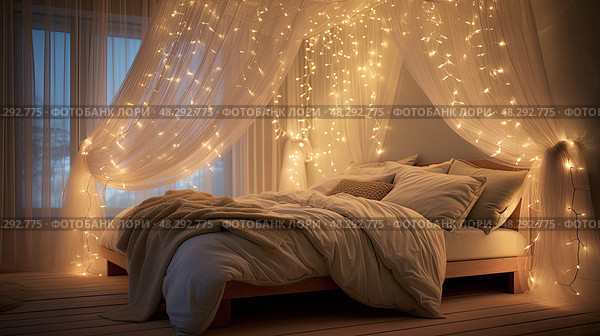 whimsical pixie lights ai generated. Стоковое AI-изображение, AI-художник Vectorwin / Фотобанк Лори