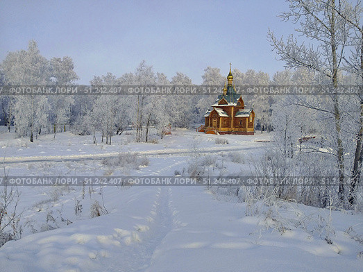 Winter view of the Church of St. John the Baptist in the territo. Стоковое фото, фотограф Александр Карпенко / Фотобанк Лори
