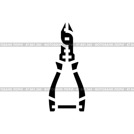 wire cutters car repair tool glyph icon vector illustration. Стоковая иллюстрация, иллюстратор Vectorwin / Фотобанк Лори