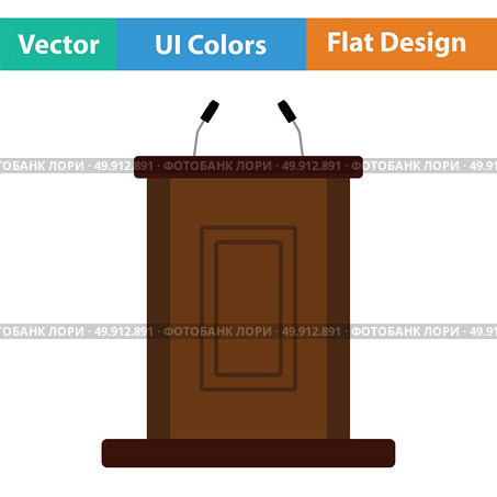 Witness stand icon. Flat color design. Vector illustration. Стоковая иллюстрация, агентство Ingram Publishing / Фотобанк Лори