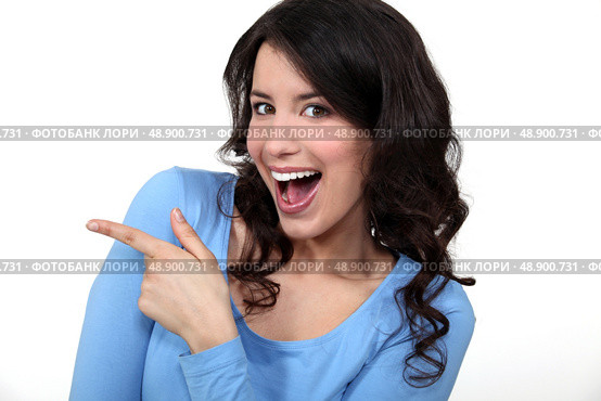 Woman pointing and laughing. Стоковое фото, агентство Ingram Publishing / Фотобанк Лори