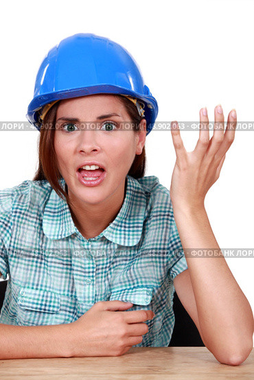 Woman with helmet. Стоковое фото, агентство Ingram Publishing / Фотобанк Лори