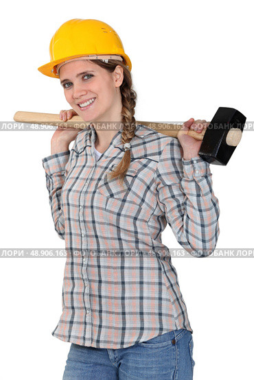 Woman with tool. Стоковое фото, агентство Ingram Publishing / Фотобанк Лори