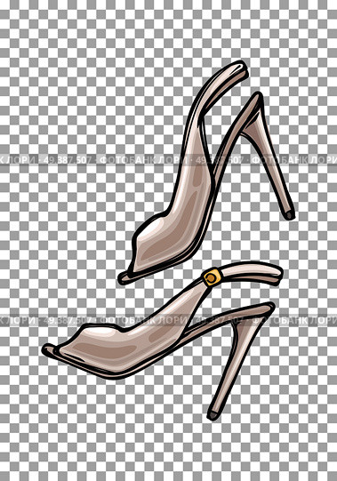 Women s shoes with open toe in cartoon art style on transparent background. Pearl footwear for woman. Vector illustration of fashionable stiletto shoes icon for infographics, websites and app.. Women s Shoes with Open Toe in Cartoon Art Style. Стоковая иллюстрация, агентство Ingram Publishing / Фотобанк Лори