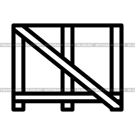 Wood Lathing For Fragile Goods. Bold outline design with editable stroke width. Vector Illustration. Стоковая иллюстрация, агентство Ingram Publishing / Фотобанк Лори