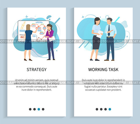 Work task and strategy planning vector, business women looking for plan to solve problem. Workers finding solution, team thinks about project. Website or slider app, landing page flat style. Strategy and Work Task, Planning and Discussion. Стоковая иллюстрация, агентство Ingram Publishing / Фотобанк Лори