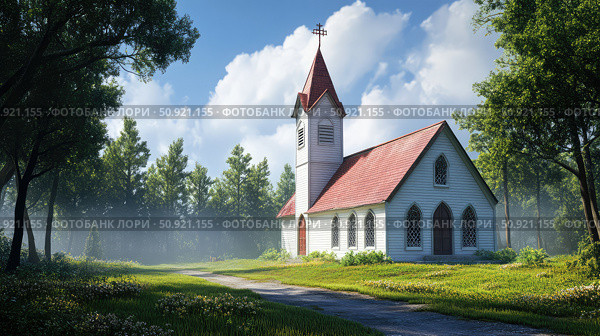 worship house church ai generated. Стоковое AI-изображение, AI-художник Vectorwin / Фотобанк Лори