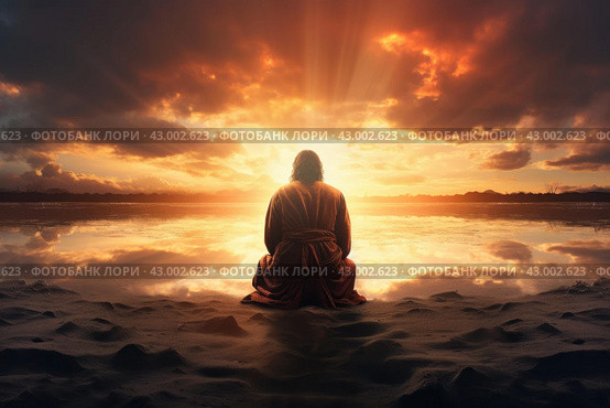 Worshipful Person prying God. Generate Ai. Стоковое AI-изображение, AI-художник Иван Рябоконь / Фотобанк Лори