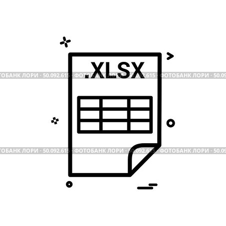 XLSX application download file files format icon vector design. Стоковая иллюстрация, агентство Ingram Publishing / Фотобанк Лори