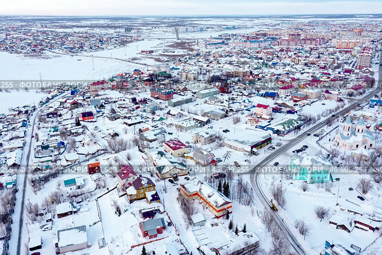 Ямало-Ненецкий Автономный округ. Салехард. Панорамный вид на город (2021 год). Стоковое фото, фотограф Александр Рюмин / ТАСС / Фотобанк Лори