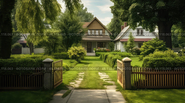 yard divided house. Стоковое AI-изображение, AI-художник Vectorwin / Фотобанк Лори