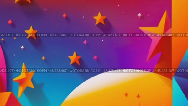 Яркая абстрактная иллюстрация звёзд в космосе. Стоковое AI-видео, аниматор Виктория Кольцова / Фотобанк Лори