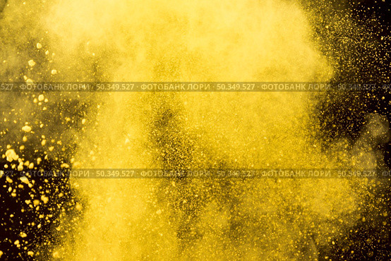 yellow cloud cosmetic powder black background. Стоковое фото, агентство Ingram Publishing / Фотобанк Лори