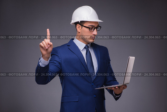 Young architect in industrial concept. Стоковое фото, фотограф Elnur / Фотобанк Лори