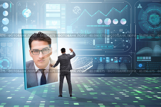 Young businessman in alter ego concept. Стоковое фото, фотограф Elnur / Фотобанк Лори