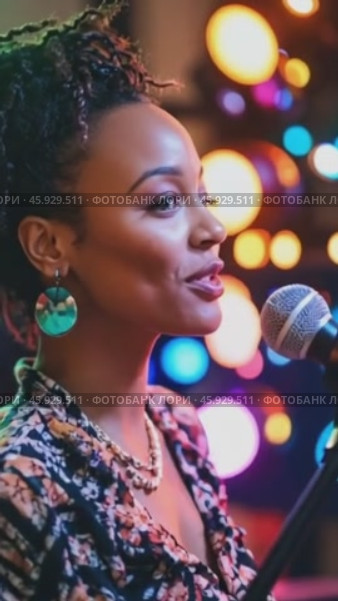 Young singer performing live on stage with colorful lights. Стоковое AI-видео, аниматор Юрий Поздников / Фотобанк Лори