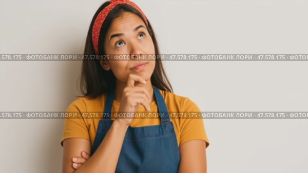 Young woman contemplating in thoughtful pose with varying expressions. Стоковое AI-видео, аниматор Владимир Федоров / Фотобанк Лори
