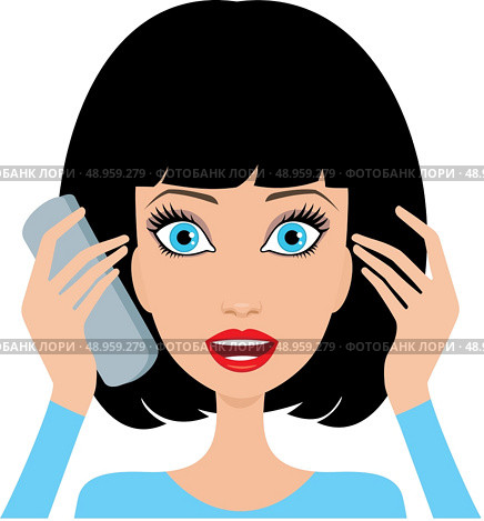 Young woman is surprised by phone. Стоковая иллюстрация, агентство Ingram Publishing / Фотобанк Лори