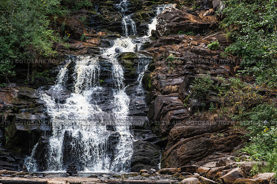 Yukankoski Waterfall (White Bridges) in the Republic of Karelia on a summer evening, Russia. Стоковое фото, фотограф Photojuli / Фотобанк Лори