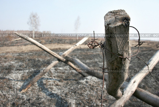 Заградительные сооружения на поле боя. Стоковое фото, фотограф Андрей Ярцев / Фотобанк Лори