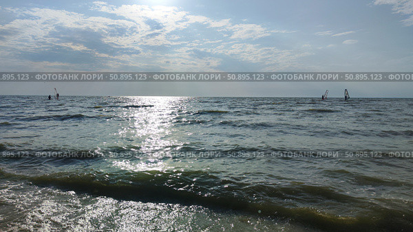Закат, Азовское море, Павло-Очаковская коса. Стоковое фото, фотограф Ирина / Фотобанк Лори
