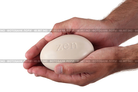 Zen engraved on a pebble. Стоковое фото, агентство Ingram Publishing / Фотобанк Лори