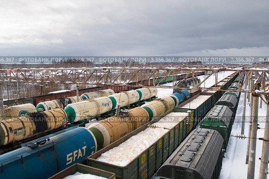 Железнодорожная станция Бабаево (2012 год). Редакционное фото, фотограф Румянцева Наталия / Фотобанк Лори