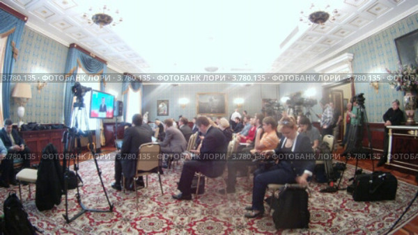 Журналисты на расширенном заседании Государственного Совета, таймлапс (2012 год). Редакционное видео, видеограф Losevsky Pavel / Фотобанк Лори