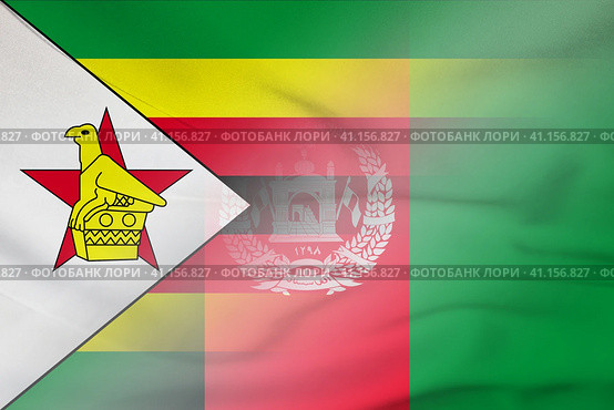 Zimbabwe and Afghanistan official flag transborder contract AFG ZWE. Стоковая иллюстрация, иллюстратор Кабак Дмитрий / Фотобанк Лори