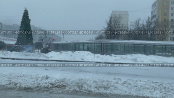 Зимний городской пейзаж, новогодняя елка у станции метро "Пражская". Летает большая стая сизых голубей (2024 год). Стоковое видео, видеограф Щеголева Ольга / Фотобанк Лори