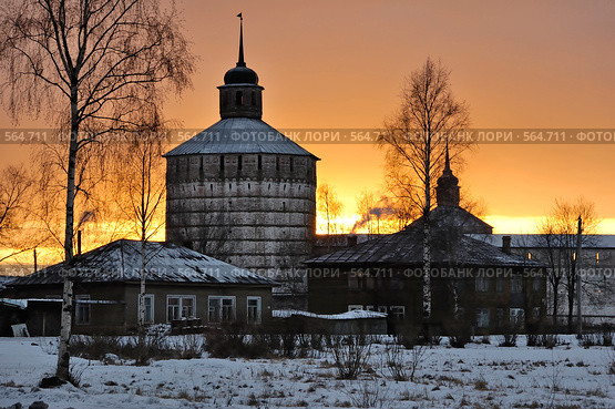 Зимний закат (2007 год). Редакционное фото, фотограф Сергей Разживин / Фотобанк Лори