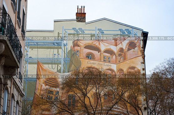 Знаменитые лионские фрески. Лион. Франция (2012 год). Редакционное фото, фотограф E. O. / Фотобанк Лори