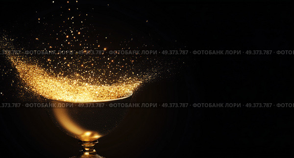 Золотая чаша с сияющим блеском. Стоковое AI-изображение, AI-художник Александр Жуков / Фотобанк Лори