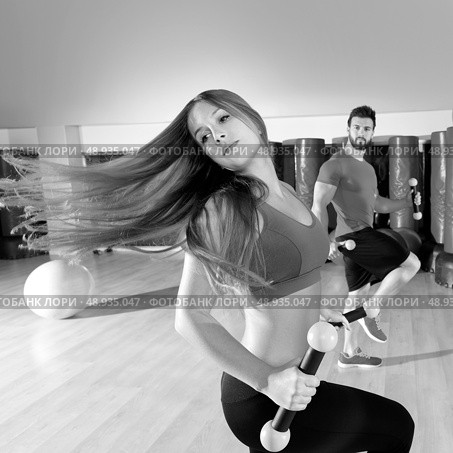 zumba dance cardio people group training at fitness gym workout exercise. Стоковое фото, агентство Ingram Publishing / Фотобанк Лори